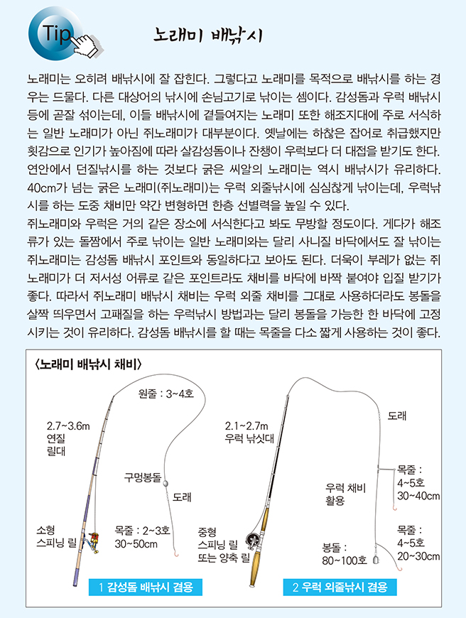 노래미 배낚시 설명 이미지